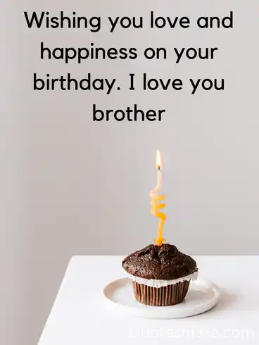 Wishing you love and happiness on your birthday. I love you brother