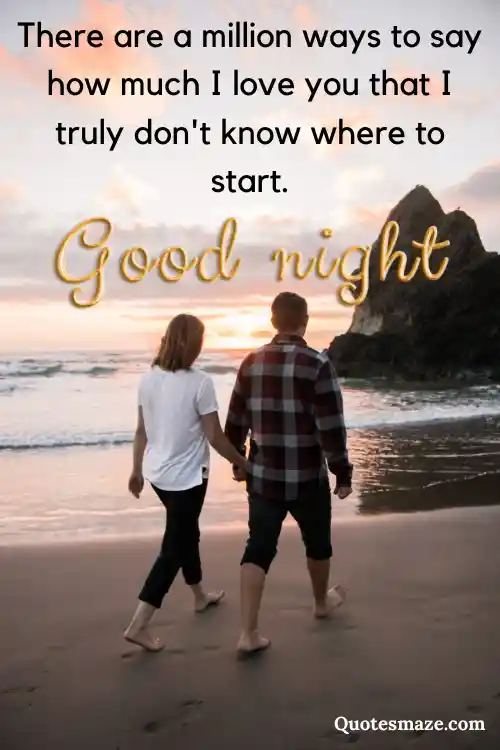 romantic couple good night picture with love quotes